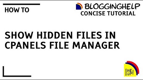 How to show hidden dot files in cPanel