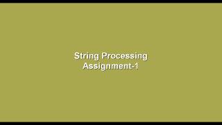 13. String Processing Assignment-1 Profile