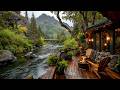 Spring Riverside Porch Campfire Flowing Water Sounds Relaxing Nature Ambience 