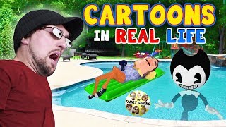 CARTOONS IN REAL LIFE! BENDY & THE INK MACHINE CHAPTER 3 PLAY DATE GOES WRONG! (FGTEEV gets Boo Boo)