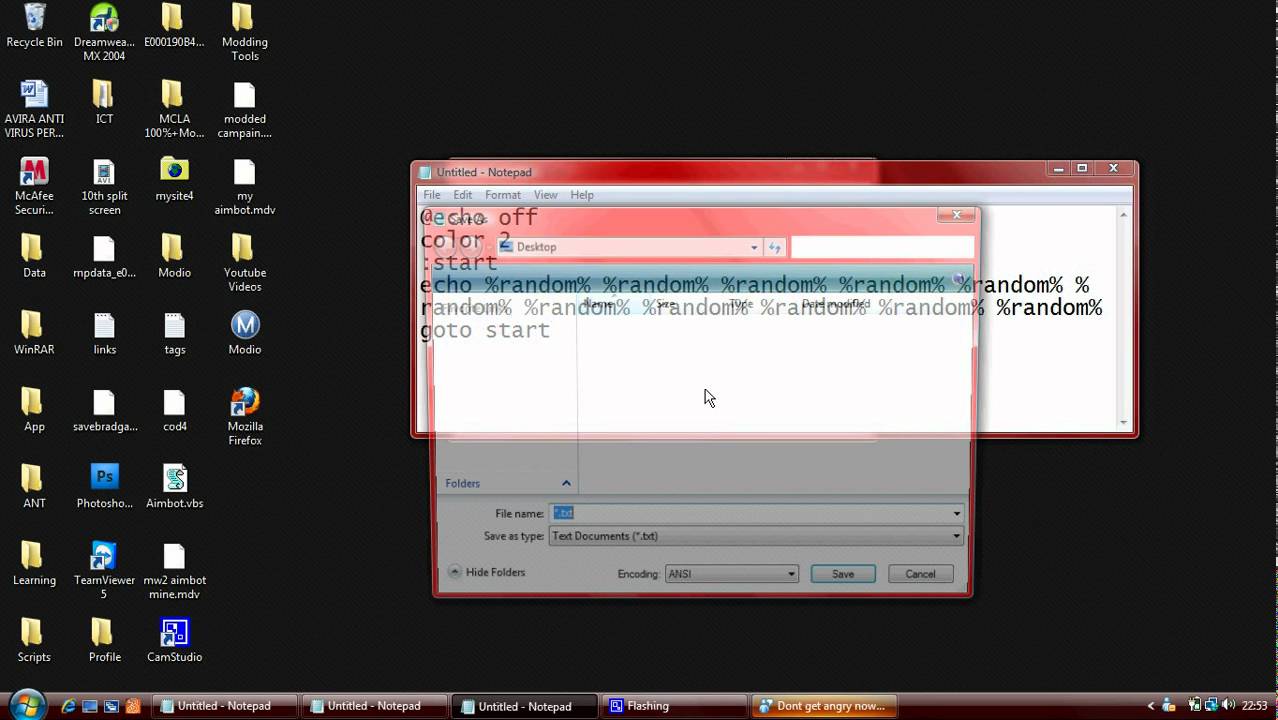 How to make the maxtrix falling effect with notepad - YouTube