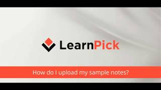 How To Upload Sample Notes On Learnpick