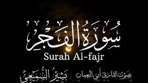 تلاوة قيمة لسورة الفجر بصوت القارئ بشير السميعي