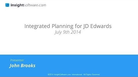 Integrated Planning for JD Edwards