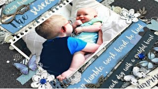 Baby Boy Scrapbook Layout