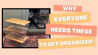 Hudgan Clear Storage Bins with Bamboo Lids 🪵 Stackable Organizers for Kitchen, Bathroom & More