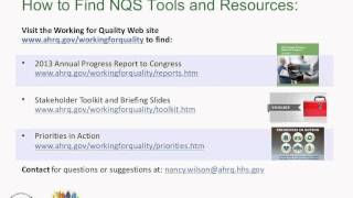National Quality Strategy 2013 Annual Progress Report Webinar 20130808 1630 5