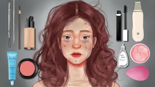 Makeup ASMR Transformation // BAD BREAKUP MAKOVER // Homeless asmr stop motion animation screenshot 3