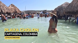 CHOLÓN ISLAND Cartagena COLOMBIA 4K | CHOLON LA PLAYA of the PARTY in CARTAGENA | ViajaConDanis