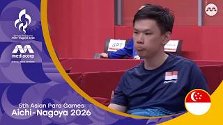 TeamSG's Rodrick Li falls 0-3 to Korea's Kim in Class 2 table tennis QF | Asian Para Games 2026