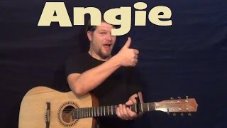 Angie (Rolling Stones) Easy Strum Guitar Lesson Licks How to Play Angie Tutorial