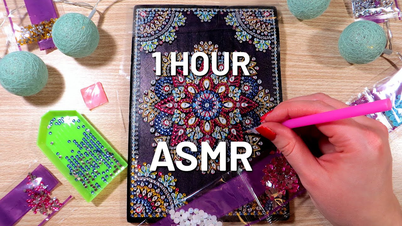 Real Time ASMR Diamond Painting Notebook | *Sticky Sounds* No Talking
