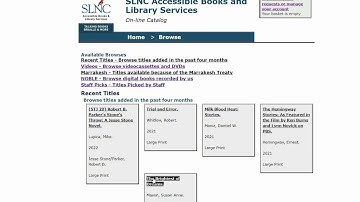 Browsing the SLNC ABLS Online Library Catalog