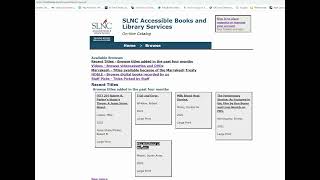Browsing the SLNC ABLS Online Library Catalog