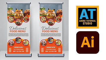 Illustrator Tutorial - Awesome restaurant food signage roll up banner