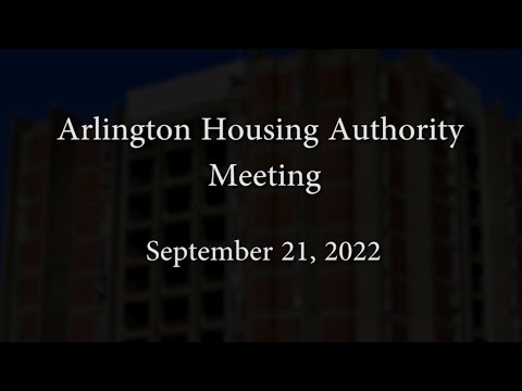 Arlington Housing Authority Meeting - September 21, 2022