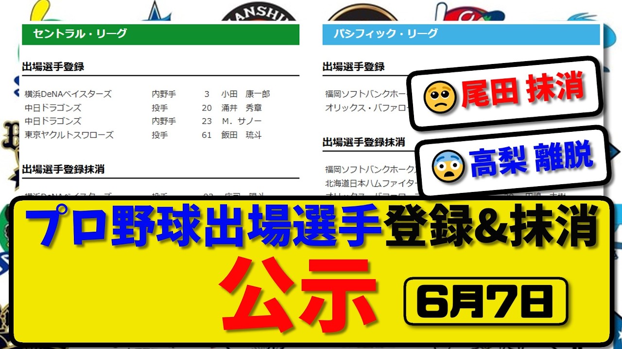 プロ 野球 登録