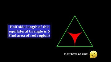 𝐇𝐚𝐥𝐟 𝐭𝐡𝐞 𝐬𝐢𝐝𝐞 𝐥𝐞𝐧𝐠𝐭𝐡 𝐨𝐟 𝐭𝐡𝐢𝐬 𝐞𝐪𝐮𝐢𝐥𝐚𝐭𝐞𝐫𝐚𝐥 𝐭𝐫𝐢𝐚𝐧𝐠𝐥𝐞 𝐢𝐬 𝟔 𝐅𝐢𝐧𝐝 𝐭𝐡𝐞 𝐚𝐫𝐞𝐚 𝐨𝐟 𝐭𝐡𝐞 𝐫𝐞𝐝 𝐫𝐞𝐠𝐢𝐨𝐧? #maths