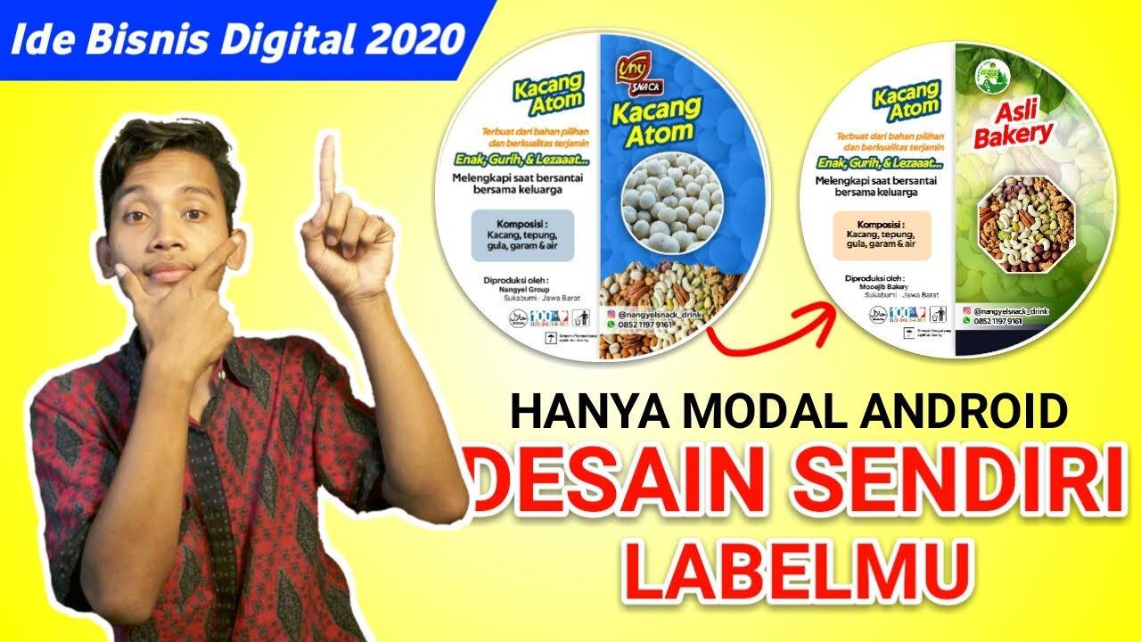 IDE USAHA  DESAIN  STIKER KEMASAN  DARI PIXELLAB YouTube