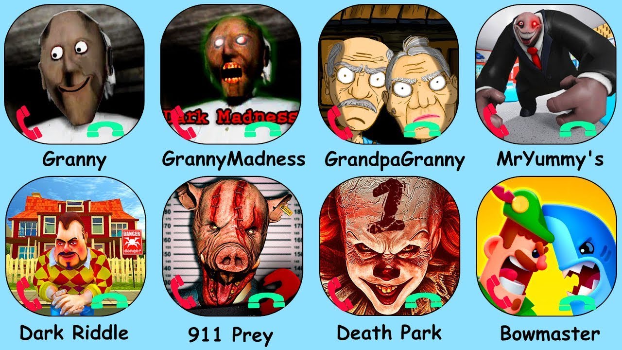 Granny,Granny Dark Madness,Grandpa And Granny,Roblox,Dark Riddle,911 ...