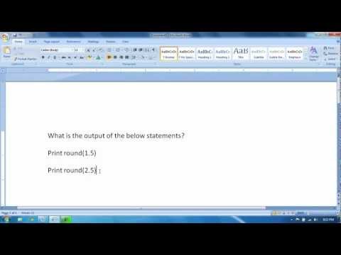 QTP Interview Questions - What are different possible output values for a round function