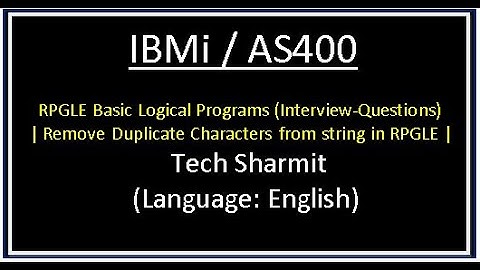 IBMi (AS400) - duplicate characters in a string  in rpgle | rpgle programming | as400 for beginner |
