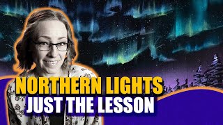 EASY Full Acrylic Painting Lesson - Northern Lights #acrylicpainting