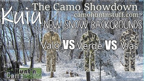 Camo Showdown with Snow Backgrounds - Kuiu Valo VS Verde VS Vias with deer vision.