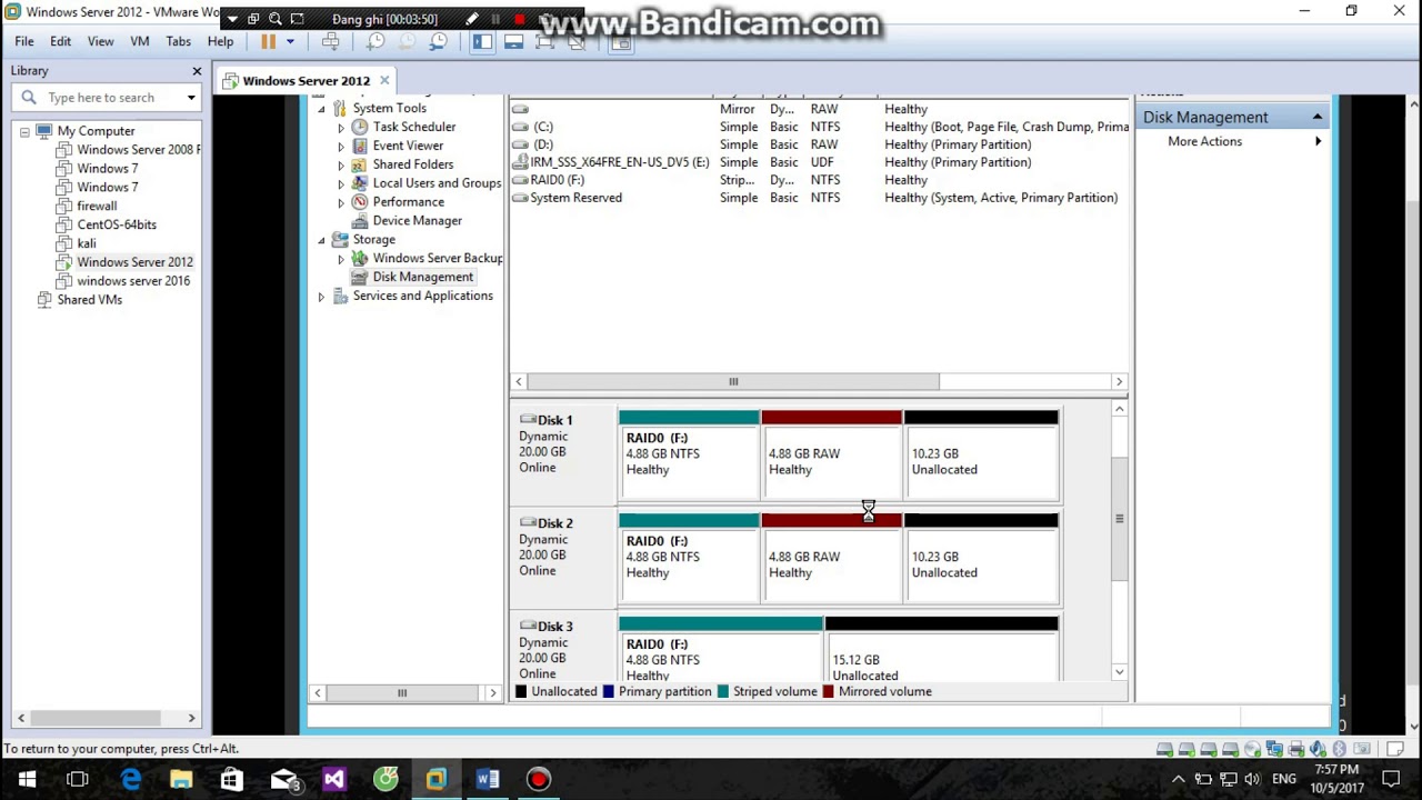 Cài đặt RAID(0,1,5) trên Windows Server 2012 - YouTube