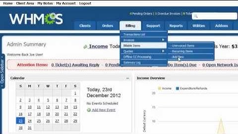 7 - How to create a billable item in WHMCS