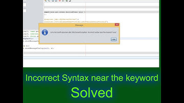 Incorrect syntax near the keyword user
