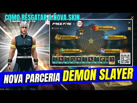 COMO CONSEGUIR A SKIN TENGEN MAIS RAPIDO - NOVA PARCERIA FREEFIRE DEMON  SLAYER - COMO PEGAR ESTRELAS 