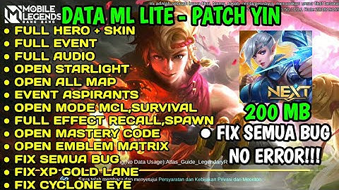 DATA ML Lite Full Event 200MB Terbaru Patch Yin | MLBB Lite | ML Lite | Data ML Lite