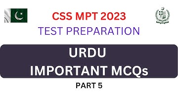 Urdu Important MCQs Part 5 | CSS MPT 2023 Test Preparation | CSS Screening Test