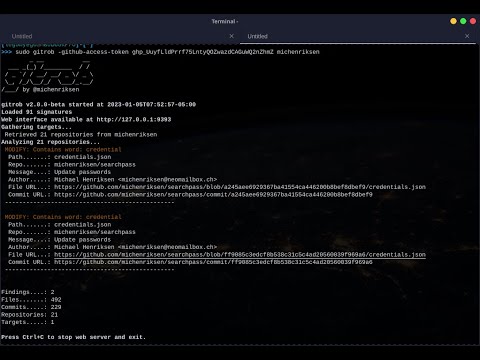 Gitrob - Find Sensitive Info on Github - BlackArch Linux #6