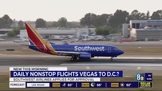 Southwest applies to fly daily non-stop flights to D.C.