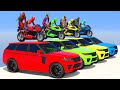 Spiderman bridge stunt racing challenge with superheroes captain america batman black adam thor