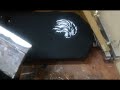 Printing one color using Damito portable silkscreen press