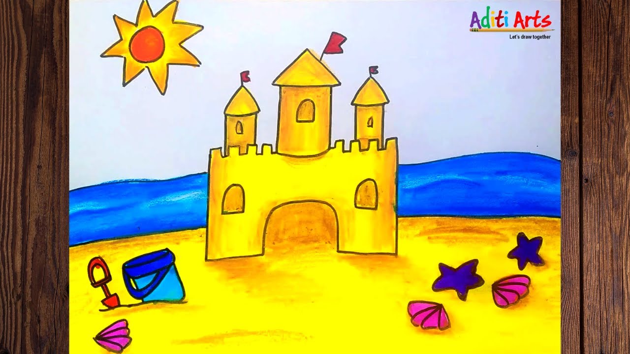 Sand Castle Kindergarten Coloring Page – Printable Coloring Pages