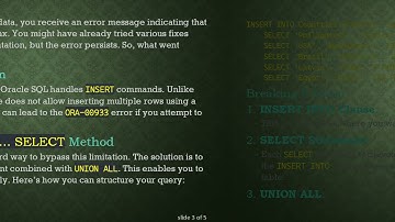 Solve ORA-00933: SQL Command Not Properly Ended with Proper INSERT Syntax in Oracle