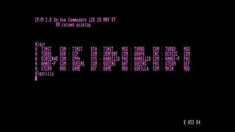 Starting Gorilla on C128