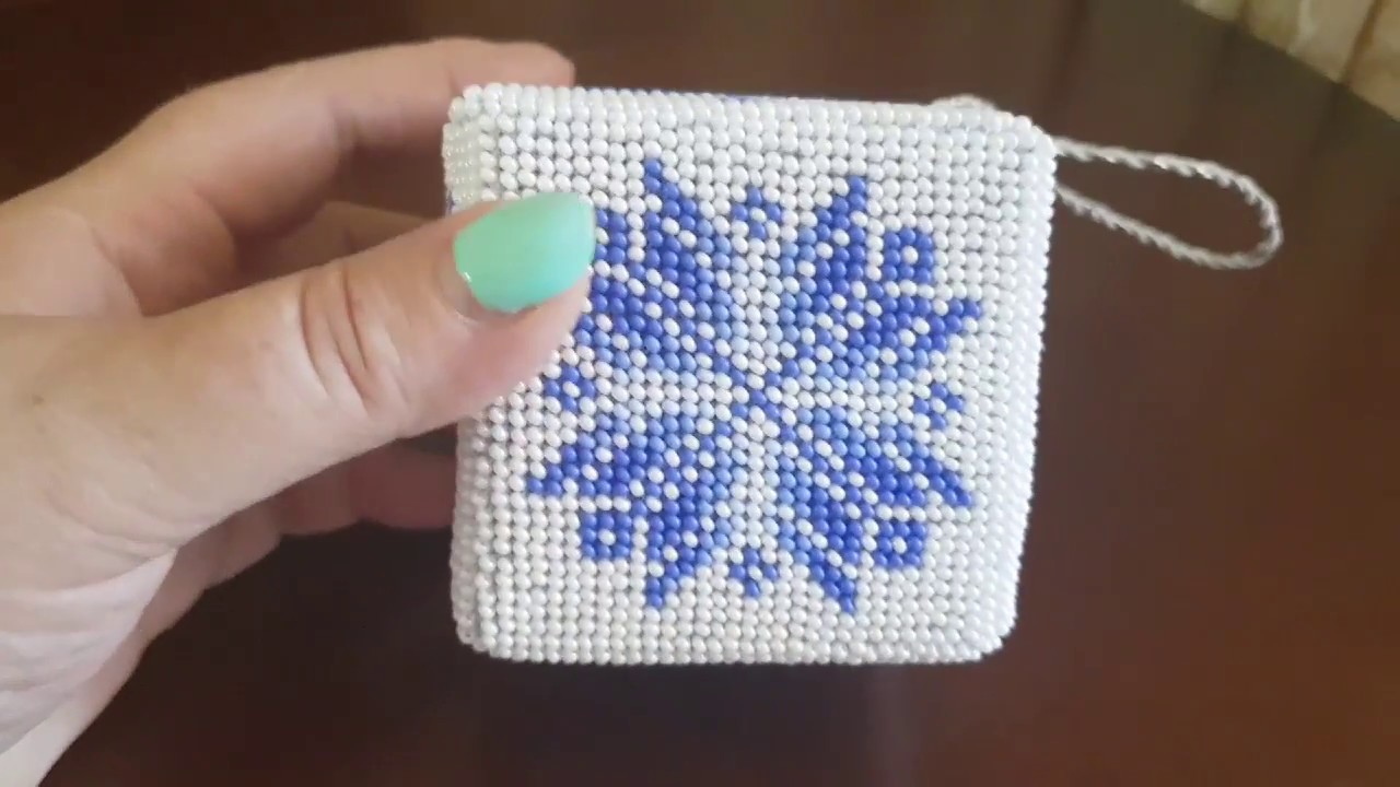 Подвеска - кубик "Хрустальные снежинки"