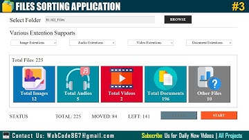 (GUI) File Sorting Application in Python | With Image Icons and Status Bar | #Part3