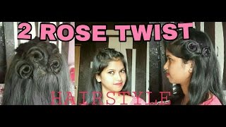 2 Easy Rose twist hairstyles / heatless hairstyles for college,school & for short,medium,& long hair