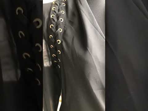 Womens Black Wrap Blouse