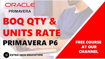 How to add BOQ Quantity and unit rates in Primavera P6