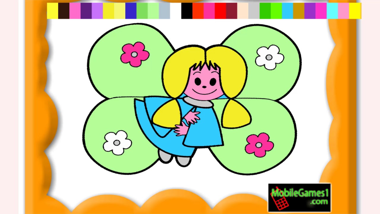 How to play Butterfly Girl Coloring Game game | Free online games | MantiGames.com