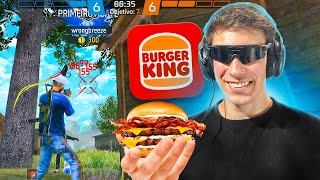 JOGANDO APOSTADO ATÉ COMPRAR UM BURGUER KING! free fire mobile 