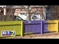 Fence fight: Woman paints fence neon colors after neighbor complains to county