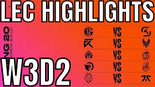 LEC Highlights ALL GAMES Week 3 Day 2 Spring 2020 League of Legends EULEC